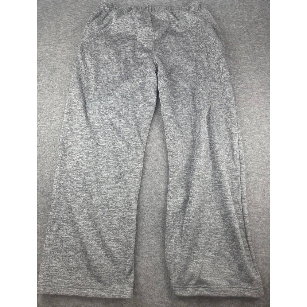 Adidas Sweatpants Men XL Gray Fleece Lined Straight Leg Zipper Pockets Lounge - Picture 2 of 8